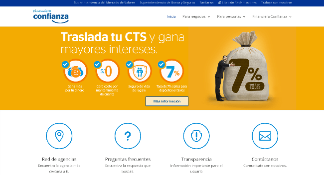 Financiera Confianza - Préstamo de hasta S/20 000